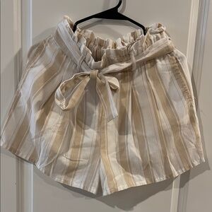 Elegant High Waist Striped Women's Shorts